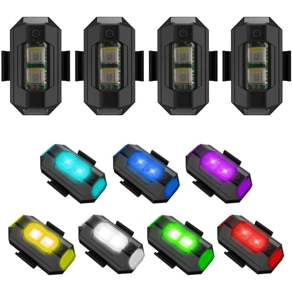 LED-strobbeljus för flygplan, Mini-drone-strobbeljus, Antikollisionslampor för drönare, Multifunktionell ficklampa för RC-motorcykel, utomhuscykel