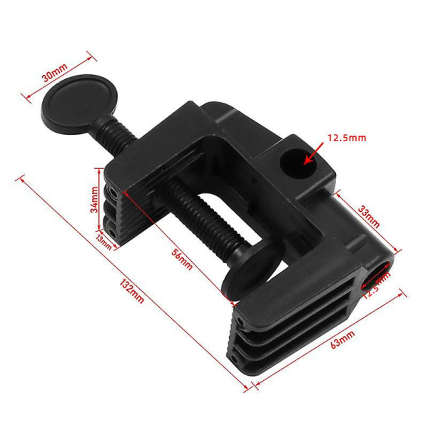 Skrivebordsfeste Klemme, Monter Multifunksjonsklemme For Monteringsstativer, Solid C-klemme For Kameraer, Lys, Kroker (2 stk, Svart)