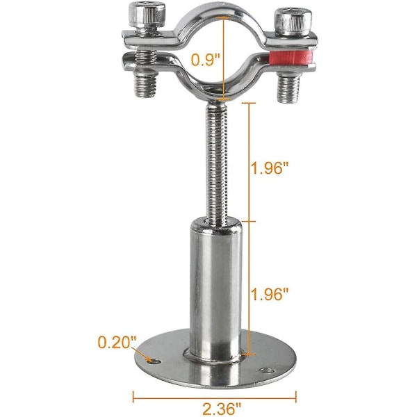 2-pack Skruv 32 Rostfritt Stål Justerbar Rörhållare Med Skruvar Rörfästen Takmontering Rörklämmor För Rör Stavar Diameter 32-34mm