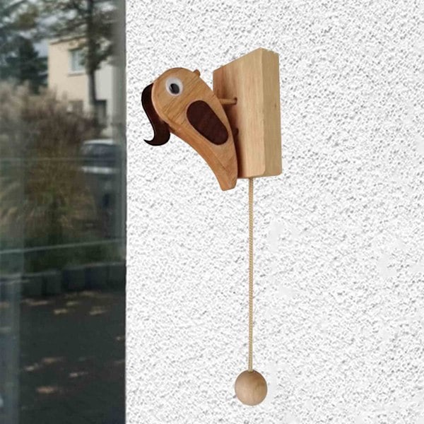 Trädörrklocka i trä, retro rolig dörrklocka för hemmet, 100% ny_RY