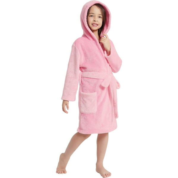 Pige Fleece Badekåbe, Hætte Toddler Blød Fuzzy Badekåbe til Børn 3-14 År