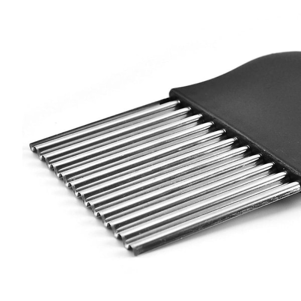 Kartoffel Crinkle Cutter Rustfrit Stål Chips Hakker Bølge Pommes Frites Skærer Til Grøntsager (1 stk, Sort)