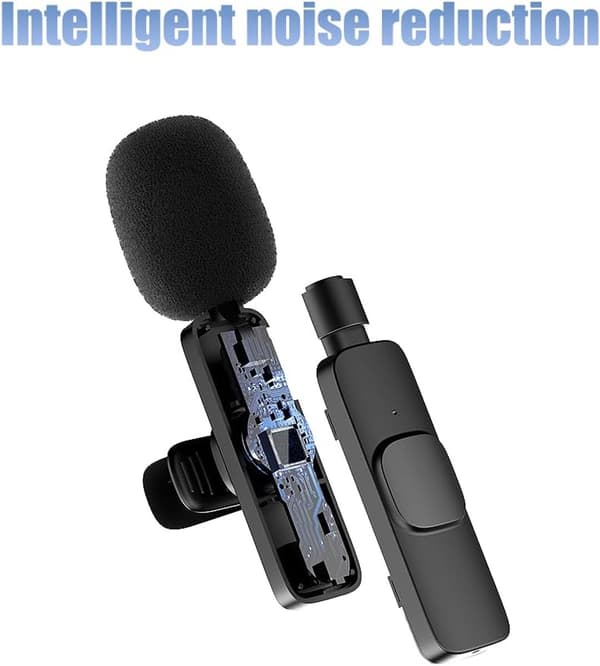 Trådlös myggmikrofon för iPhone 2-pack, Plug and Play brusreducerande mikrofon för Vlogging YouTube TikTok Live Streaming