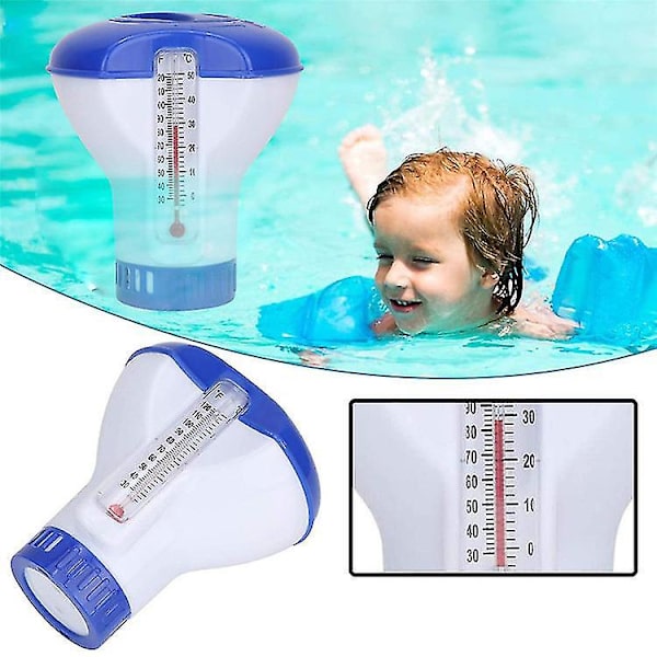 Flydende Klor Dispenser og Termometer til Swimmingpool, Automatisk Dispenser, Flydende Vandpille, Flydende Kop, Desinfektionsdispenser Wi