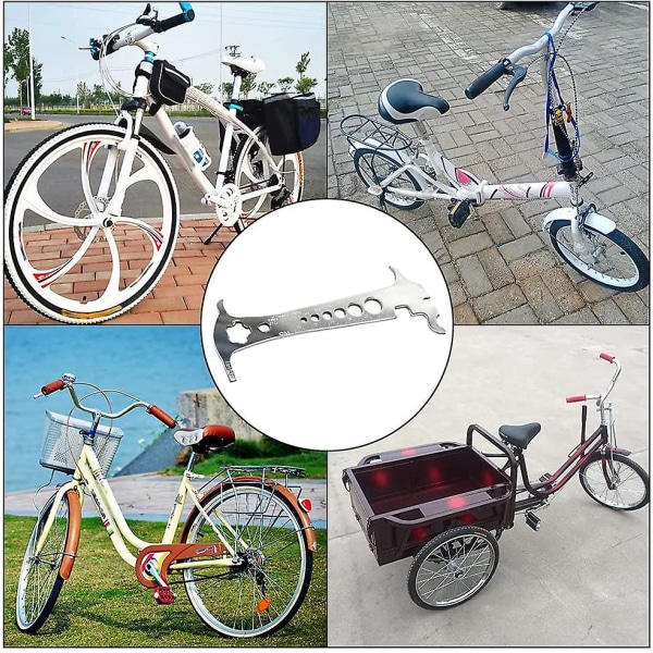 Bærbar Kæde Slidindikator Stål Multifunktionel Kæde Checker Måler Lineal Måler Kæde Reparation Checker Til Cykel (1 stk, Sølv)