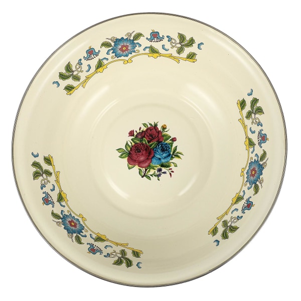 Hushålls Vintage Soppa Basin Emalj Handfat Förvaringsbassäng Köksredskap Vit 30x30cm White 30x30cm