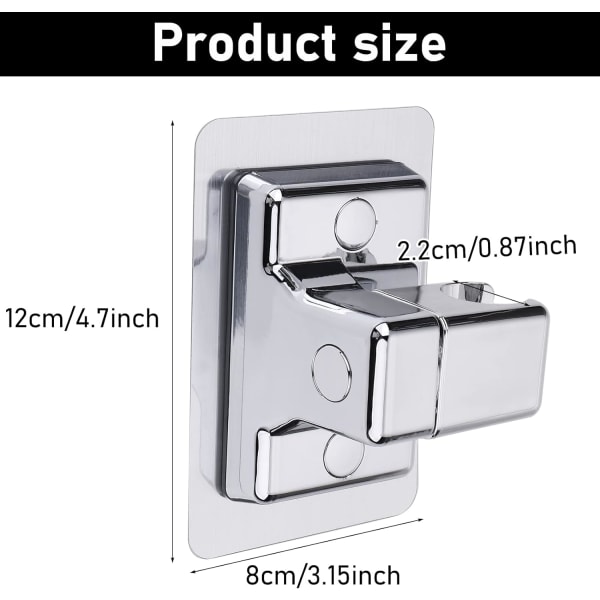 Dusjhodeholder, 360° Justerbar Dusjhodeholder Sterk Lim Dusjhodeholder Brakett Universal Veggmontert Dusjhodeholder Utskiftbar Avtakbar