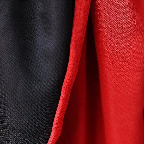 Halloween mantel Barn Vuxen Makeup Kostym Rekvisita Röd och svart ansiktsstativ krage Dödsmantel Kappa Piratmantel 120CM Red and black hooded