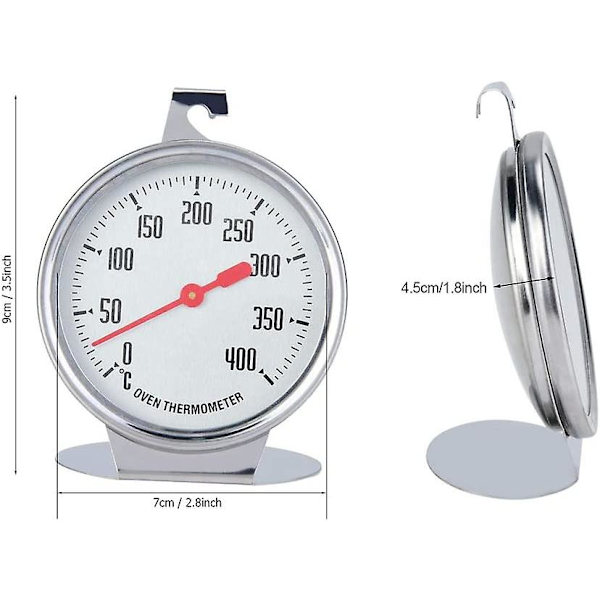 Ovn Termometer Temperaturmåler Øjeblikkelig Læsning Termometer Rustfrit Stål Sonde Hold Dial Op Stor Måler Køkken Bagetilbehør