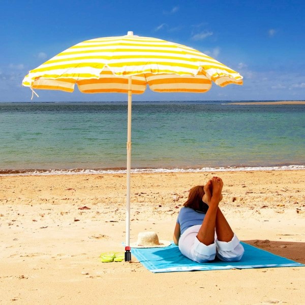 Parasollstöd, Parasollstöd för Strand Mark Plast Parasollfötter för Sandstrand eller Mark, Kvalitetsskruv i Marksockel