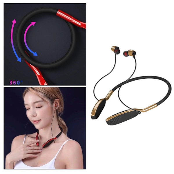 Nakkebånd Bluetooth-hodetelefoner, Fleksible Trådløse Bluetooth-hodetelefoner med Bluetooth-headset