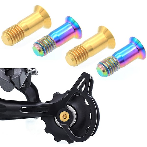 M5*14.2mm Sykkel Stem Bolt Sykkel Bakgir Bolt Titan Bolt Jockey Hjul Bolt Deler Sykkel Girskifter Guide Rulle Bolt Skrue (2 stk, Farge)