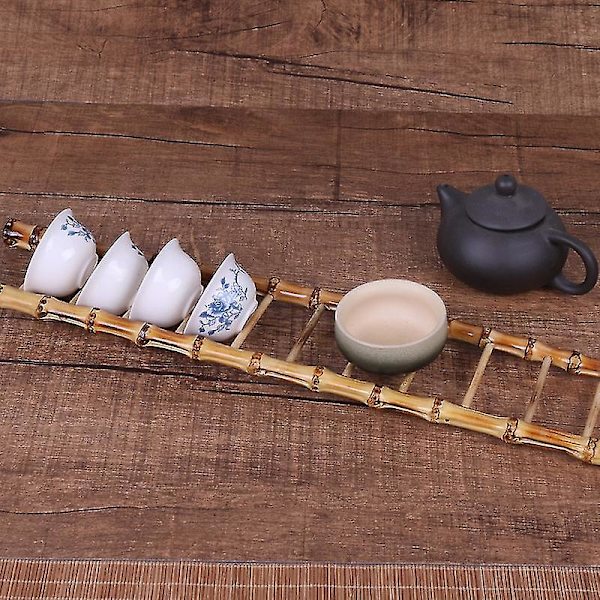 Miniature Træ Bambus Stige Kompatibel Med Fe Have Dukkehuse Dekoration
