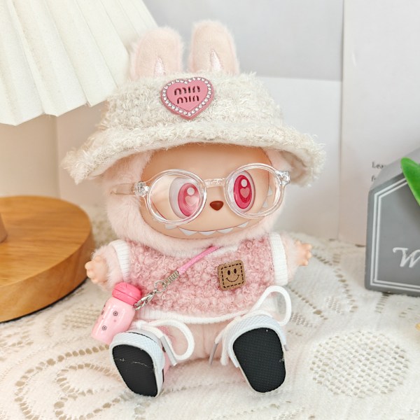 /RYI/ Mini Kläder för Labubu Set Gosiga Labubu Kläder Söt Hatt och Klädset Labubu Kläder 7 as color(no doll)