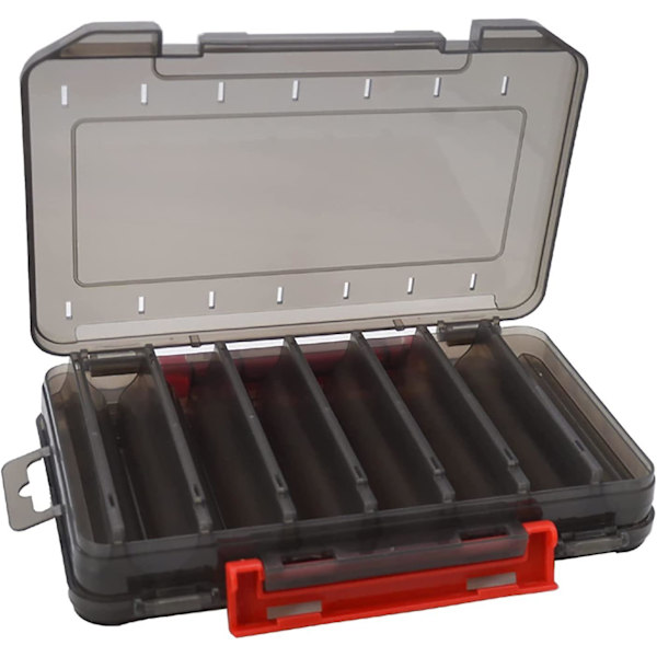 Fiskesnelleboks, 2 stk dobbeltsidige agnboks, fiskeredskaperboks med rom, plast agnboks, for fiskeutstyr, 19.5