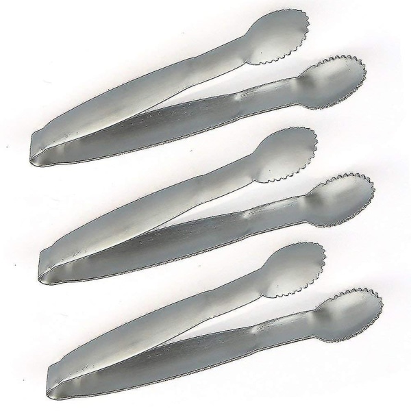 4 tommer Mini Serveringsklyper i Rustfritt Stål med Sukker- og Isklyper