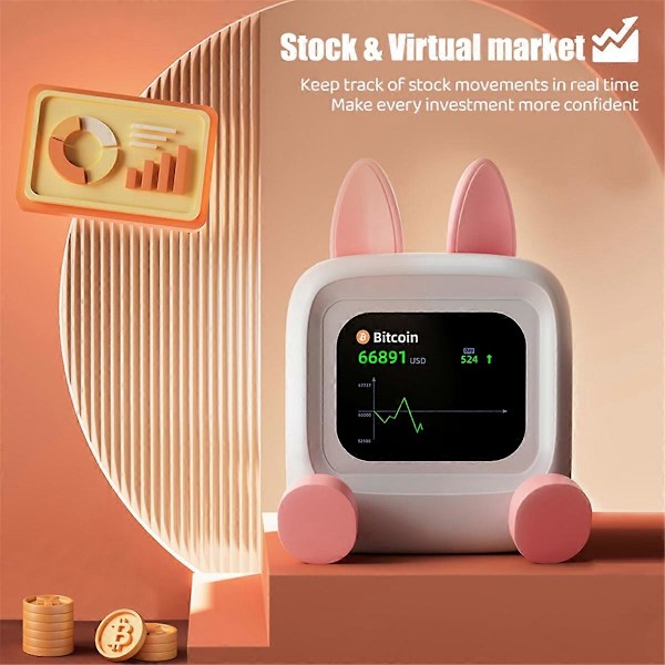 RYO_Mini TV Nattlys Skrivebordsdekorasjon Musikk Bluetooth Wifi APP Smart Kontroll Aksjer Bilder DIY Display B CyanBlue