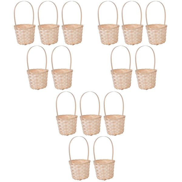 20 kpl Bambu Weaving Piknikkori Käytännöllinen Kukkakori Kotivarastointi 15 kpl 9X17CM 15 pcs 9X17CM