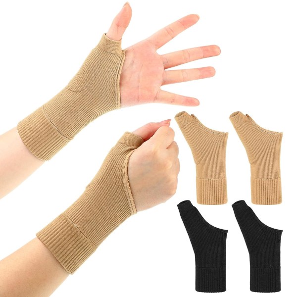 (4 stykker, sort, nøgen, stor) Tommelfingerkompression gigthandsker Åndbar håndledsstøttebøjle Tommelfingerbøjle med gel Tommelfingerskinne Håndled