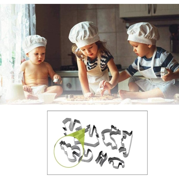 Julekakeformer, julekakeformer, 8 julekakeformer i rustfritt stål, for DIY kakedekorering fondant kjeks kake bakverk Chris
