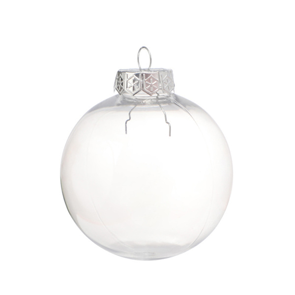 2 st - 100mm Runda Klar Glaskula Julgransprydnader Klar Glas Fyllbara Prydnadskulor för Julfest Födelsedag Bröllop Dekorationer DIY