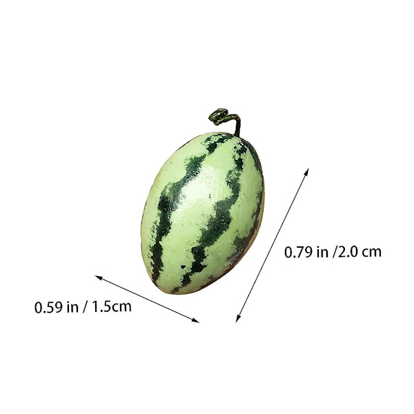 1 st Mini Vattenmelon Modell Simulerings Vattenmelon Dekoration Miniatyr Scen Prop Vattenmelon 2x1.5cm Watermelon 2x1.5cm