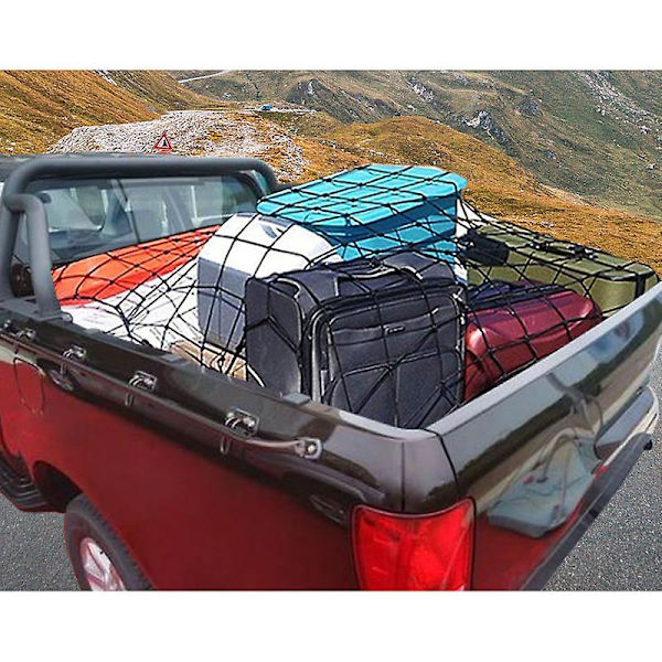 90 x 120 cm Strikknett - Stor kapasitet for bilbagasjerom, pickup lastebil bagasjerom bagasje fast nett Off-road kjøretøy bagasjeboks oppbevaringsnett Tak bilnettlomme