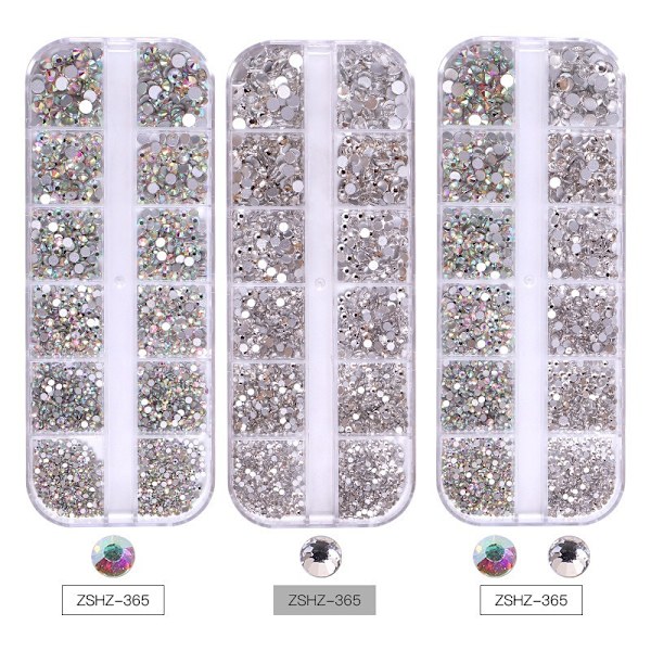 Neglekunst Rhinestones, Runde Flade Rhinestones til Negle, Håndværk, Skygge Multi Form 3D Glas Krystal Negle Sten Diamanter