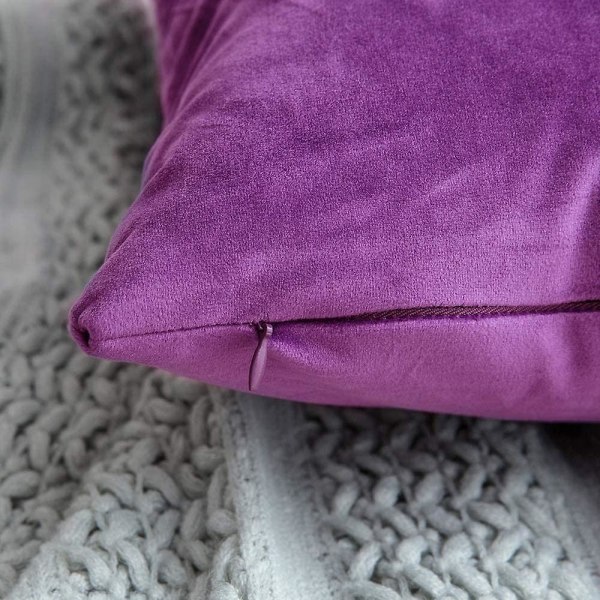 Sæt af 2 Dekorative Fløjls Pudebetræk Sofa Pudebetræk Super Glat Blød Behagelig Dekoration Hjem Stue Soveværelse Til Sofa 40x40cm Blålig