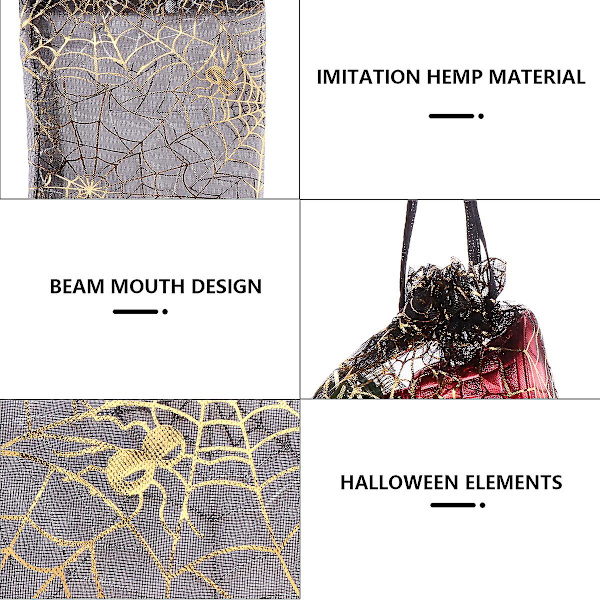 100 stk Halloween Organza Gaveposer Party Gaveposer Slikposer Sort 10X15CM Black 10X15CM