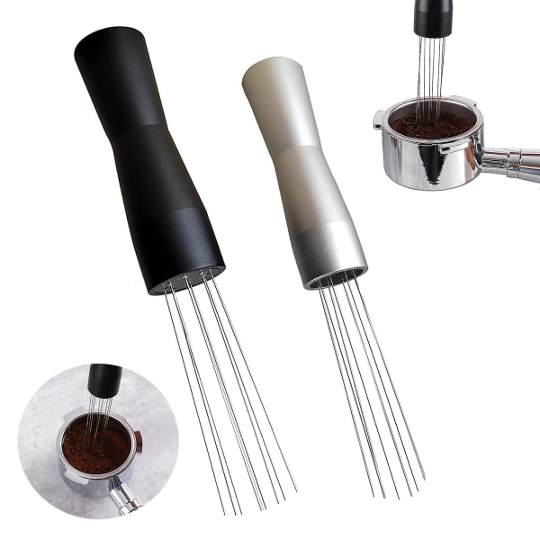 Espresso kafferörare, espressodistributionsverktyg, verktyg espressobarista, distribution av rostfritt stål (2st)