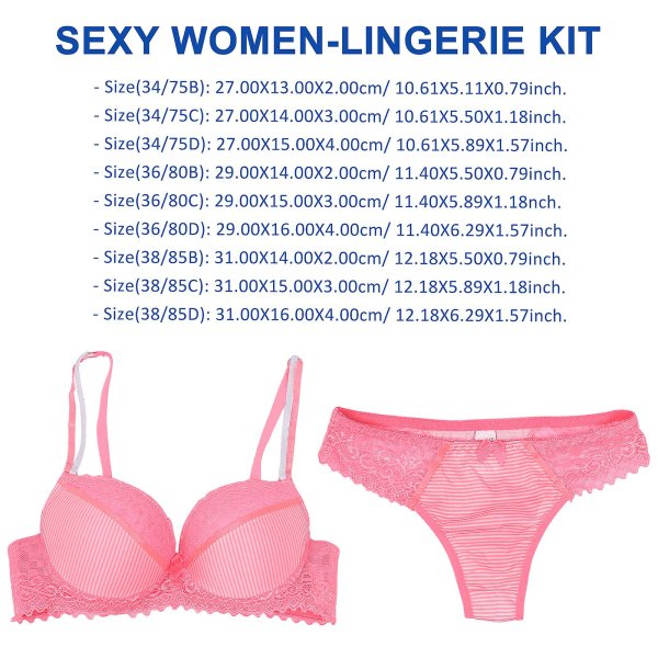 1 Set Dam Sexiga Underkläder Elegant Dam BH och Trosa Set Spets DamunderkläderRosa38 85C Pink 38 85C