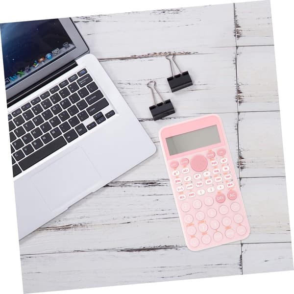 Videnskabelig Lommeregner, 12-Cifret To-Linjers Display, Algebra- Og Brøkfunktioner, Slankt Bærbart Design Til Studerende Og Eksaminer, Pink