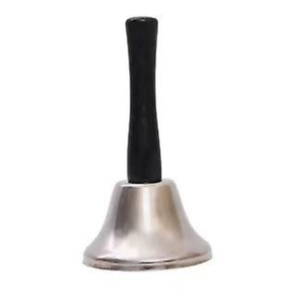 Klassisk Metal Håndklokke Sølvfarvet Håndholdt Høj Lyd Serviceklokke Til Kontor Køkken Bord Hotel Disken Reception Restaurant Bar Ringer Alarm (3 stk)