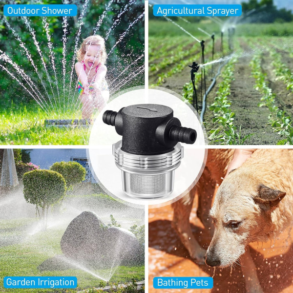 Vattenpumpssil, slangnippel, in-line sil, vridbar spruta, filter för vattenpump, husbil, båt, gräsmatta