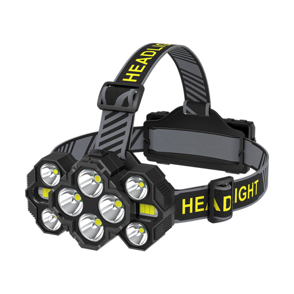 Hodelykt oppladbar, lys 10 LED-hodelykt, 8+2 moduser hodelykt med rødt lys for voksne, vanntett hodelykt for utendørs løping, jakt