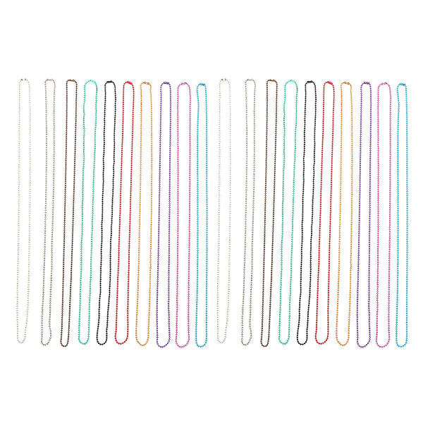 20 stk. Rustfrit Stål Kæde Halskæde Neon Perle Armbånd DIY Perle Kæde Mænd Rustfrit Stål Halskæder 70X0.2cm