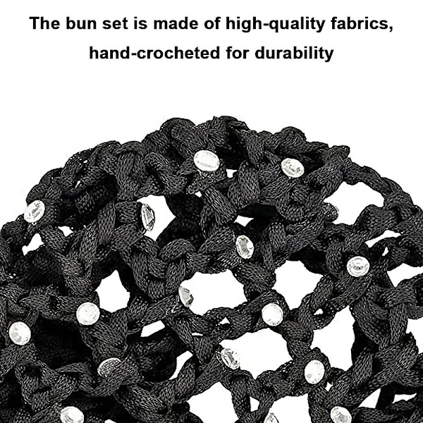 Hiusnuttupeite Hiushuivi Tytöille Naisille Käsintehty Neulotu Mesh Helmiä Koristeena Elastinen Hiushuivi Baletille Tanssi Luistelu Nuttupeite Musta Black