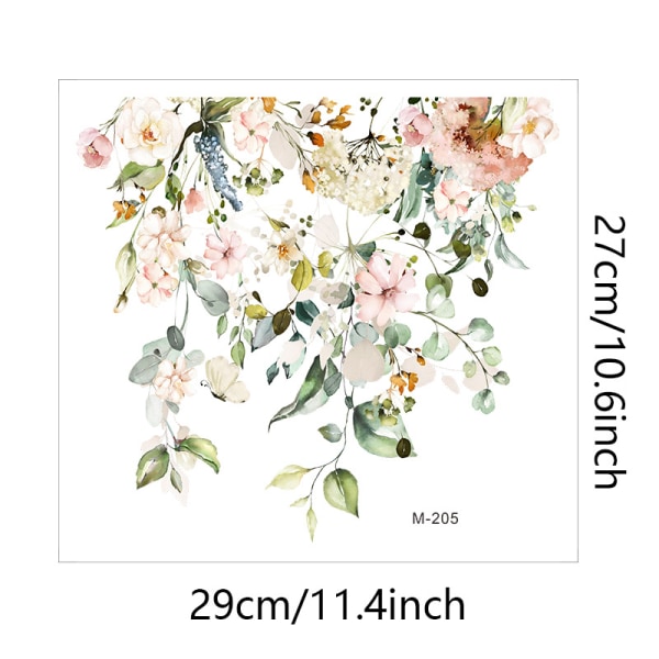 2 STK ROOMMATES VATTENFÄRG BLOMMIGA AVTAGBARA OCH KLÄCKANDE VÄGGDEKALER
