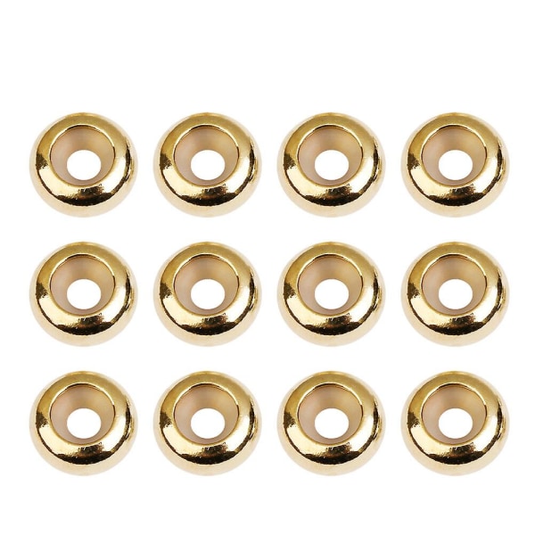 Propppärlor Halsband Metall Spacer Beads Metal Lösa pärlor Runda metallpärlor Stopper Positionering Be Golden