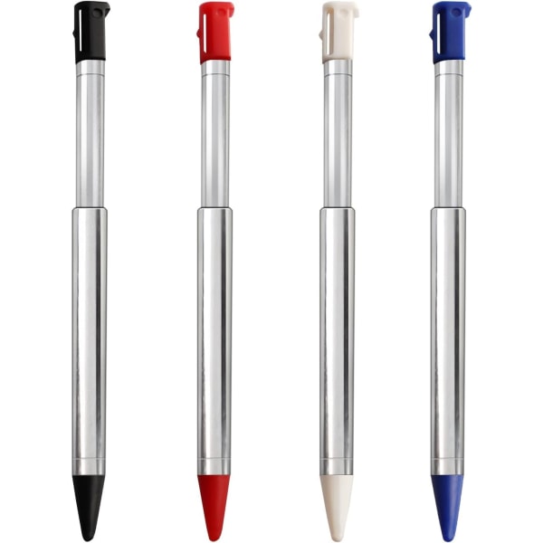 4 stk Stylus-penn, metall uttrekkbar erstatningskompatibel, 4-i-1 Combo Touch Styli-pennesett i flere farger