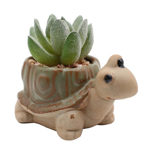 A Animal Succulent Plant Pots - Small Turtle Pots, Mini Floral Plant Containers Animal Decor