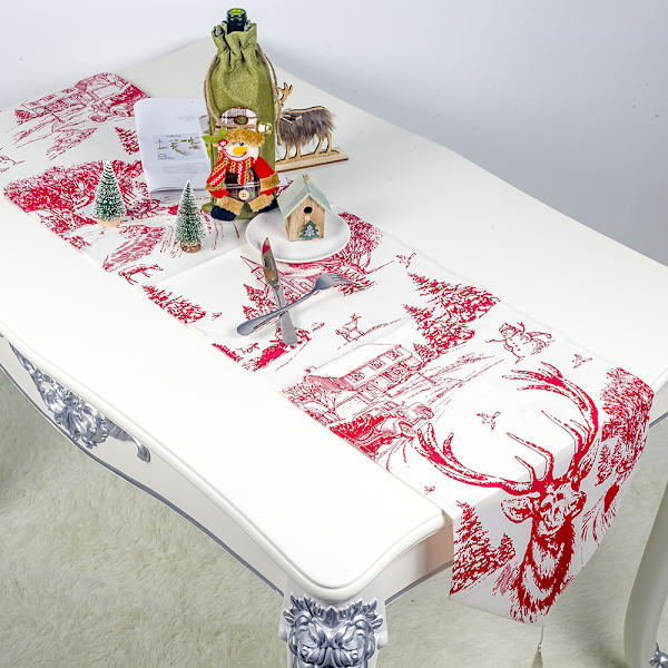 Glædelig Jul Snefnug Rød Bordløber Dekoration Køkken Bordløbere til Hjem Kaffe Køkken Spisestue Bord 14x79 tommer 35cm*200cm