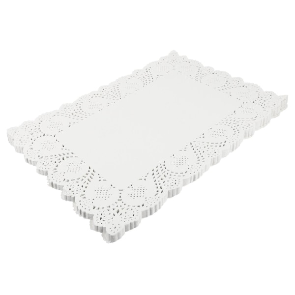 140 st Lace Dekorativa Pappersunderlägg Servetter för Kakor Dessert Bakade Godis Display (25x35cm) Vit White