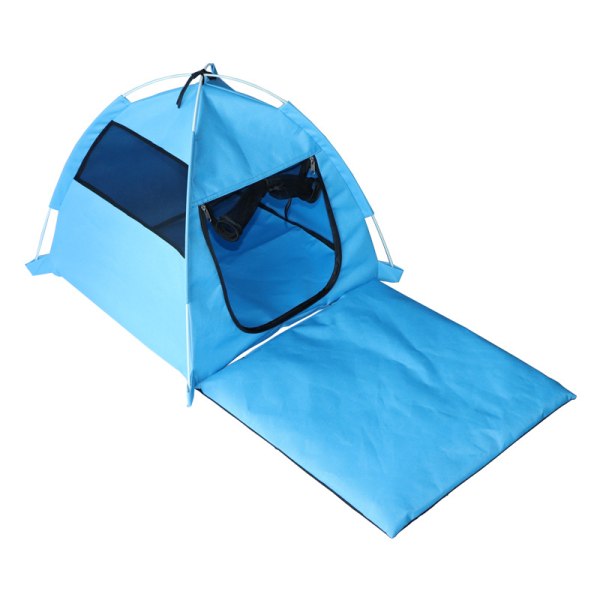 Pet Tent with Mat for Large Dogs Cats Dogs Puppy Indoor Outdoor House (Blue [22x22x19in])