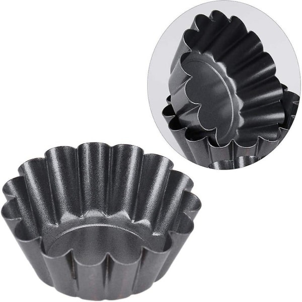 Munatorttumuotti, Mini Cupcake -vuoat Muffini Leipäkakkuvuoka Tartin leivontaväline Keittiöön (5 kpl, Musta)