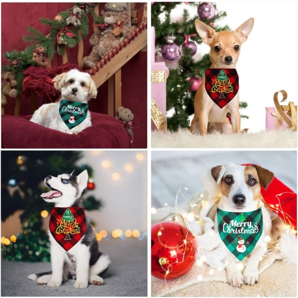 Koiran Bandana - Kääntyvä Ruutukuvioinen Koiran Bandana Lemmikkieläinten Huivi Kolmionmuotoinen Kaulaliina Tarjouksia Pienille Koirien ja Suurille Kisseille, Lemmikkieläinten Tarvikkeet
