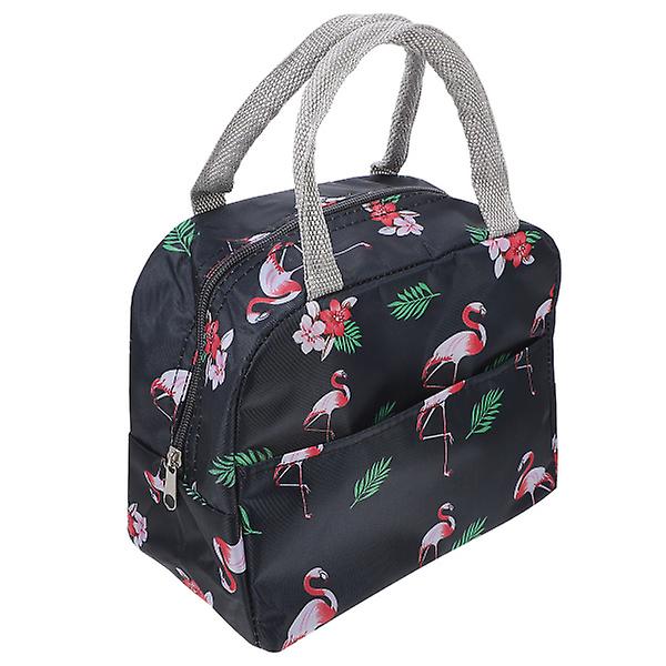 1 st Lunchväska Canvas Handväska Kontorslunchpåse Utomhus Camping Picknickväska Svart 23.5X19CM Black 23.5X19CM