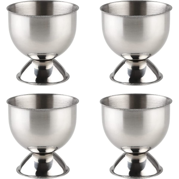 4pcs Egg Cups Set For Hard Soft Boiled Egg Stainless Steel Egg Tray Holder Kitchen