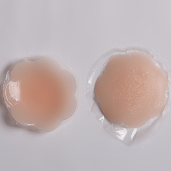 2 paria nännensuojuksia naisille, silikoniset nännitahnat tahmeat näkymätön, uudelleen käytettävät vedenpitävät liimaiset rintojen terälehdet Beig